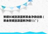 景順長城資源壟斷基金凈值估值（基金景順資源壟斷凈值\