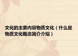 文化的主要內(nèi)容物質(zhì)文化（什么是物質(zhì)文化概念簡介介紹）