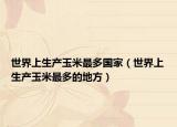 世界上生產(chǎn)玉米最多國(guó)家（世界上生產(chǎn)玉米最多的地方）