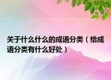 關(guān)于什么什么的成語(yǔ)分類(lèi)（給成語(yǔ)分類(lèi)有什么好處）