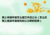 網(wǎng)上申請年報(bào)怎么提交并且公示（怎么在網(wǎng)上報(bào)送年度報(bào)告和公示即時(shí)信息）