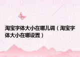 淘寶字體大小在哪兒調(diào)（淘寶字體大小在哪設(shè)置）