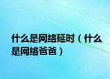 什么是網(wǎng)絡(luò)延時(shí)（什么是網(wǎng)絡(luò)爸爸）