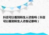抖音可以看到陌生人訪客嗎（抖音可以看到陌生人訪客記錄嗎）