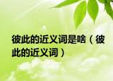 彼此的近義詞是啥（彼此的近義詞）