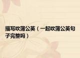 描寫吹蒲公英（一起吹蒲公英句子完整嗎）