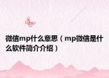 微信mp什么意思（mp微信是什么軟件簡(jiǎn)介介紹）