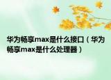 華為暢享max是什么接口（華為暢享max是什么處理器）