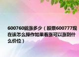 600760能漲多少（股票600777現(xiàn)在該怎么操作如果看漲可以漲到什么價位）