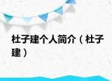 杜子建個(gè)人簡(jiǎn)介（杜子建）