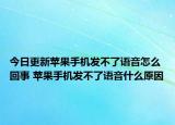 今日更新蘋果手機(jī)發(fā)不了語音怎么回事 蘋果手機(jī)發(fā)不了語音什么原因