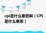 cpi是什么意思?。–PI是什么意思）