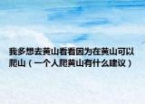 我多想去黃山看看因為在黃山可以爬山（一個人爬黃山有什么建議）