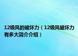 12級(jí)風(fēng)的破壞力（12級(jí)風(fēng)破壞力有多大簡介介紹）
