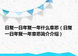 日復一日年復一年什么意思（日復一日年復一年意思簡介介紹）