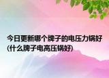今日更新哪個(gè)牌子的電壓力鍋好(什么牌子電高壓鍋好)