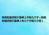 陜西乾陵武則天墓碑上共有幾個字（陜西乾陵武則天墓碑上有幾個字簡介介紹）