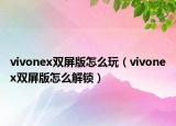 vivonex雙屏版怎么玩（vivonex雙屏版怎么解鎖）