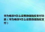 華為暢享9怎么設(shè)置微信指紋支付功能（華為暢享9怎么設(shè)置微信指紋支付）