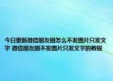 今日更新微信朋友圈怎么不發(fā)圖片只發(fā)文字 微信朋友圈不發(fā)圖片只發(fā)文字的教程