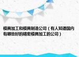 模具加工和模具制造公司（有人知道國內有哪些好的精密模具加工的公司）