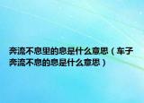 奔流不息里的息是什么意思（車子奔流不息的息是什么意思）