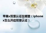 蘋果x雙重認(rèn)證在哪里（iphonex怎么開啟雙重認(rèn)證）