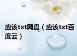 應(yīng)該txt網(wǎng)盤(pán)（應(yīng)該txt百度云）