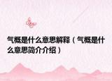 氣概是什么意思解釋（氣概是什么意思簡介介紹）