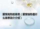愛(ài)恨離愁的意思（愛(ài)恨情愁是什么意思簡(jiǎn)介介紹）