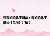 我表姐的兒子叫啥（表姐的兒子是我什么簡介介紹）