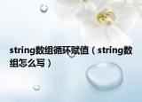 string數(shù)組循環(huán)賦值（string數(shù)組怎么寫）