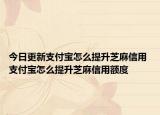 今日更新支付寶怎么提升芝麻信用 支付寶怎么提升芝麻信用額度