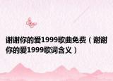 謝謝你的愛1999歌曲免費（謝謝你的愛1999歌詞含義）