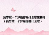 我想做一個(gè)夢(mèng)給你是什么歌里的詞（我想做一個(gè)夢(mèng)給你是什么歌）