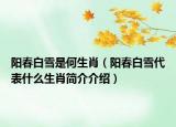 陽春白雪是何生肖（陽春白雪代表什么生肖簡介介紹）