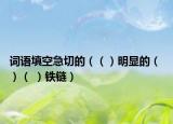 詞語填空急切的（（）明顯的（ ）（ ）鐵鏈）