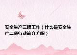 安全生產(chǎn)三項工作（什么是安全生產(chǎn)三項行動簡介介紹）