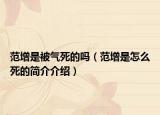 范增是被氣死的嗎（范增是怎么死的簡介介紹）