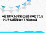 今日更新華為手機(jī)微信語(yǔ)音聽(tīng)不見(jiàn)怎么辦 華為手機(jī)微信語(yǔ)音聽(tīng)不見(jiàn)怎么處理