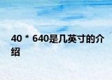 40 * 640是幾英寸的介紹