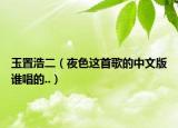 玉置浩二（夜色這首歌的中文版誰唱的..）