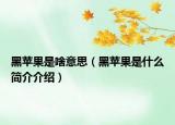 黑蘋果是啥意思（黑蘋果是什么簡介介紹）