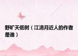 野曠天低樹（江清月近人的作者是誰）