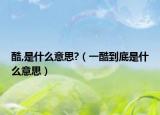 酷,是什么意思?（一酷到底是什么意思）