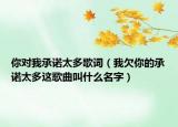 你對我承諾太多歌詞（我欠你的承諾太多這歌曲叫什么名字）