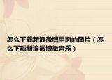 怎么下載新浪微博里面的圖片（怎么下載新浪微博微音樂）