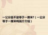 一公分是不是等于一厘米?（一公分等于一厘米嗎簡介介紹）