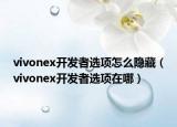 vivonex開發(fā)者選項(xiàng)怎么隱藏（vivonex開發(fā)者選項(xiàng)在哪）