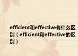 efficient和effective有什么區(qū)別（efficient和effective的區(qū)別）